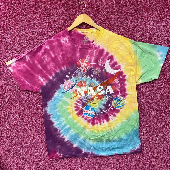 NASA Solar System Flower Amazing Colorful Tie Dye Graphic Design T-Shirt XL - Picture 3 of 4
